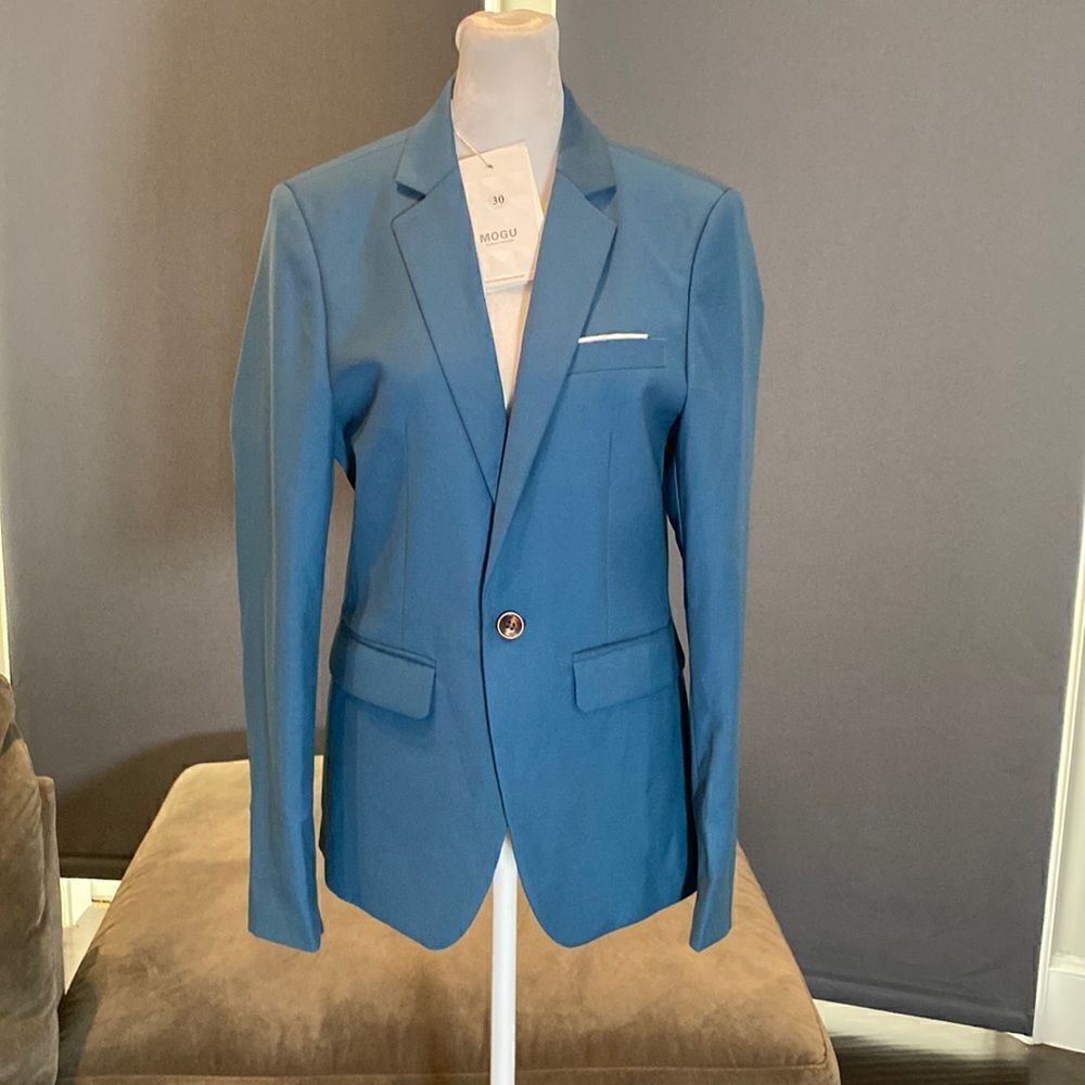 Mogu Men’s Suit Jacket Blazer Slim Fit One Button Notched Lapel Size 30 NWT
